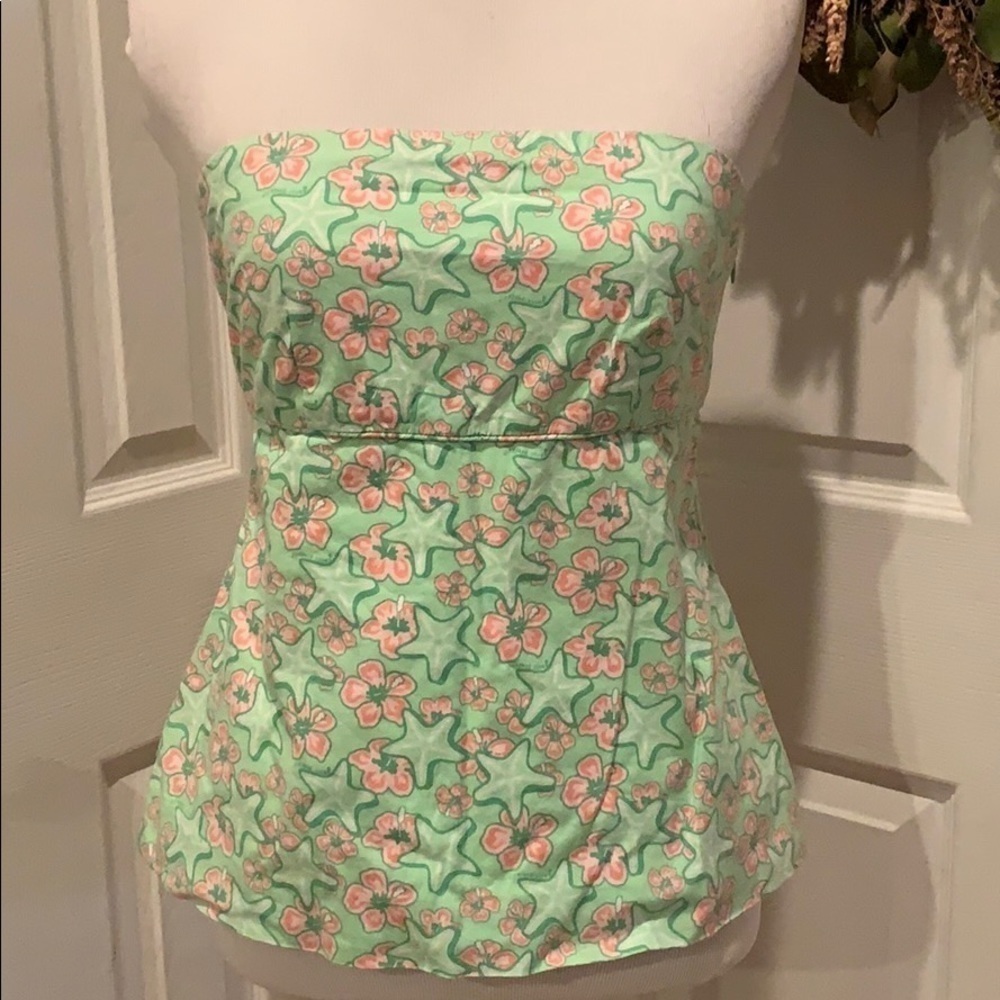 Vineyard Vines lined strapless top, side zipper